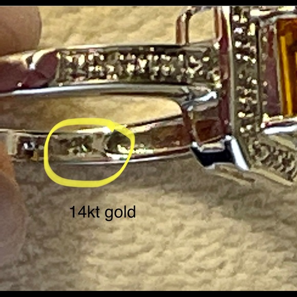 14k Diamond & Citrine Ring - Picture 8 of 9